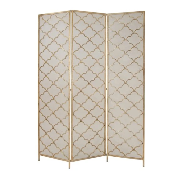 Grayson Lane 3-Panel Gold Metal Folding Modern Style Room Divider 1 Grayson Lane 3-Panel Gold Metal Folding Modern Style Room Divider