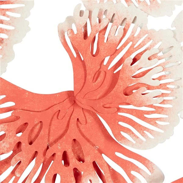 Grayson Lane 23.13-in H x 48-in W Orange Metal Modern/Contemporary Floral and Botanical Wall Accent 3 Grayson Lane 23.13-in H x 48-in W Orange Metal Modern/Contemporary Floral and Botanical Wall Accent - Image 3