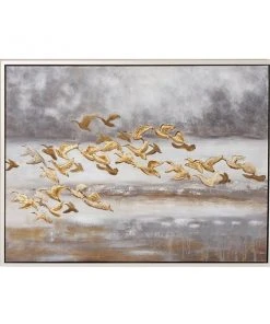 Grayson Lane Gold Wood Framed 33.5-in H x 45-in W Animals Canvas Painting -GRAYSON LANE shop 330902079 AlternateImage5 l