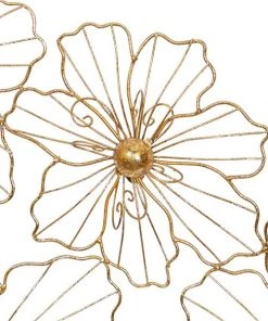 Grayson Lane 43-in x 21-in Gold MetalModern Floral Wall Decor -GRAYSON LANE shop 330940648 AlternateImage5 l