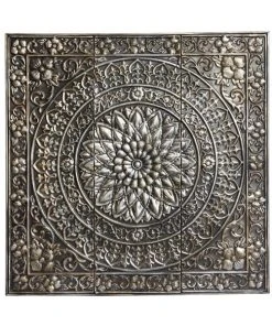 Grayson Lane 36-in x 36-in Silver Metal Rustic Floral Wall Decor