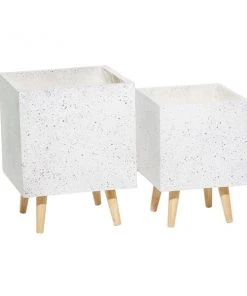 Grayson Lane 11.40-in x 15.75-in White Ceramic Planters - Set of 2 -GRAYSON LANE shop 330940650 AlternateImage5 l