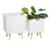 Grayson Lane 11.40-in x 15.75-in White Ceramic Planters - Set of 2