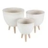 Grayson Lane 15-in x 16-in White Clay Planters - Set of 3