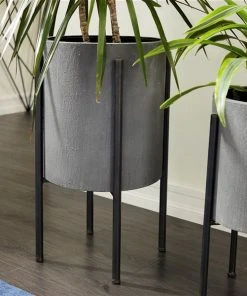 Grayson Lane 14-in x 23-in Grey Metal Planters - Set of 2 -GRAYSON LANE shop 330940659 AlternateImage3 l