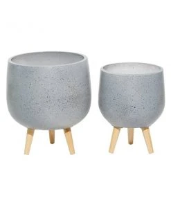 Grayson Lane 11.75-in x 15.10-in Grey Ceramic Planters - Set of 2 -GRAYSON LANE shop 330940660 AlternateImage5 l