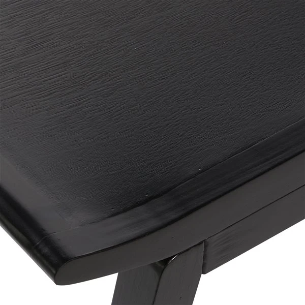 Grayson Lane Rustic Black Wood Rectangle Ottoman 3 Grayson Lane Rustic Black Wood Rectangle Ottoman - Image 3
