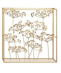 Grayson Lane 28-in x 28-in Gold Metal Modern Floral Wall Decor