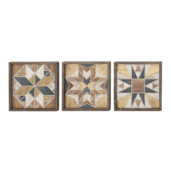 330940671_AlternateImage7_l.jpg Grayson Lane 15-in x 15-in Brown Wooden Farmhouse Abstract Wall Decor - Set of 3 -GRAYSON LANE shop 330940671 AlternateImage7 l