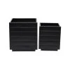 Grayson Lane 13.40-in x 14.10-in Black Metal Planters - Set of 2