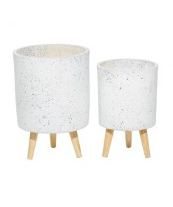 Grayson Lane 9.80-in x 15-in White Ceramic Planters - Set of 2 -GRAYSON LANE shop 330940678 AlternateImage5 l