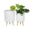Grayson Lane 9.80-in x 15-in White Ceramic Planters - Set of 2