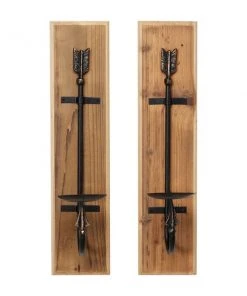 Grayson Lane 6-in x 24-in Brown Industrial Wall Mount Candle Holders - Set of 2 -GRAYSON LANE shop 330940681 AlternateImage5 l