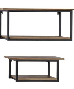 Grayson Lane 28-in and 20-in Brown Metal Industrial Wall Shelf - Set of 2
