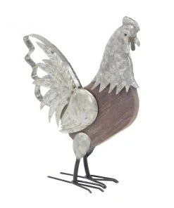 GRAYSON LANE Greyson Lane 16-in x 13-in Silver Rooster Garden Statues - Set of 2 -GRAYSON LANE shop 330940694 AlternateImage5 l