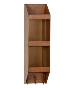 Grayson Lane 29-in x 9-in x 5-in Brown Metal Industrial Wall Shelf