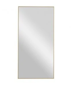 Grayson Lane 36-in x 18-in Rectangle Gold Contemporary Framed Wall Mirror