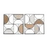 Grayson Lane 20-in x 20-in Brown Metal Contemporary Wall Decor - Set of 2