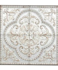 Grayson Lane 36-in x 36-in Grey Metal Rustic Floral Wall Decor