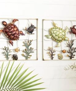 Grayson Lane 20-in x 20-in Gold Metal Coastal Sea life Wall Decor - Set of 2 -GRAYSON LANE shop 330940709 AlternateImage3 l