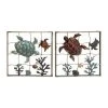Grayson Lane 20-in x 20-in Gold Metal Coastal Sea life Wall Decor - Set of 2