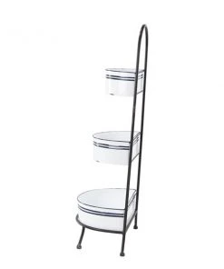 Grayson Lane 38-in x 15-in White 3-Tier Farmhouse Metal Display Shelving Unit -GRAYSON LANE shop 330940710 AlternateImage4 l