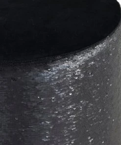 Grayson Lane Modern Black Polyester/Wood Round Ottoman -GRAYSON LANE shop 330940712 AlternateImage4 l