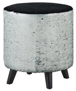 Grayson Lane Modern Black Polyester/Wood Round Ottoman -GRAYSON LANE shop 330940712 AlternateImage5 l