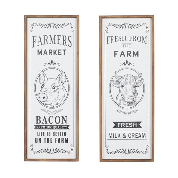 Grayson Lane 12-in x 31.5-in White Wooden Farmhouse Sign Wall Decor - Set of 2 1 Grayson Lane 12-in x 31.5-in White Wooden Farmhouse Sign Wall Decor - Set of 2