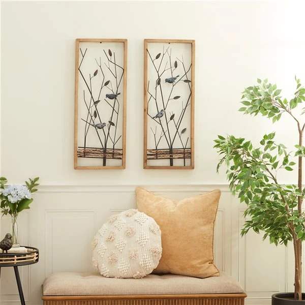 Grayson Lane 13-in x 32-in Black Metal Farmhouse Wall Decor - Set of 2 2 Grayson Lane 13-in x 32-in Black Metal Farmhouse Wall Decor - Set of 2 - Image 2