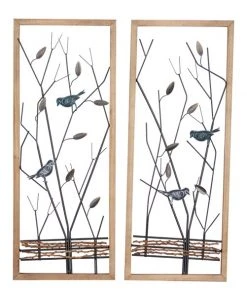 Grayson Lane 13-in x 32-in Black Metal Farmhouse Wall Decor - Set of 2