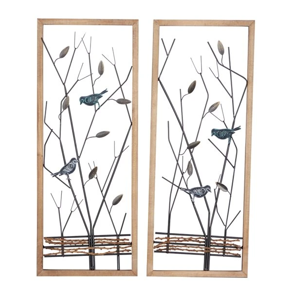 Grayson Lane 13-in x 32-in Black Metal Farmhouse Wall Decor - Set of 2 1 Grayson Lane 13-in x 32-in Black Metal Farmhouse Wall Decor - Set of 2