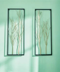 Grayson Lane 13-in x 36-in Gold Metal Glam Floral Wall Decor - Set of 2 -GRAYSON LANE shop 330940735 AlternateImage3 l