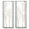 Grayson Lane 13-in x 36-in Gold Metal Glam Floral Wall Decor - Set of 2