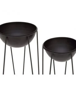 Grayson Lane 12-in x 28-in Black Metal Planters - Set of 2 6 Grayson Lane 12-in x 28-in Black Metal Planters - Set of 2 -GRAYSON LANE shop 330940736 AlternateImage3 l