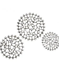 Grayson Lane 15-in x 19-in x 23-in Silver Tin Modern Wall Decor - Set of 3