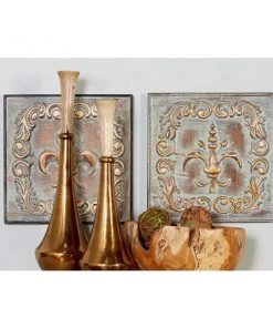Grayson Lane 16-in x 16-in Brass Metal Rustic Wall Decor - Set of 4 -GRAYSON LANE shop 330940744 AlternateImage3 l