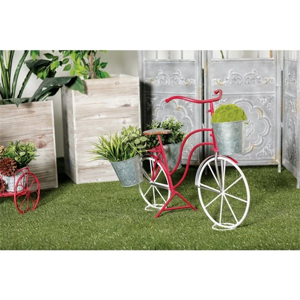 Grayson Lane 31-in x 23-in Red Metal Planter 2 Grayson Lane 31-in x 23-in Red Metal Planter - Image 2