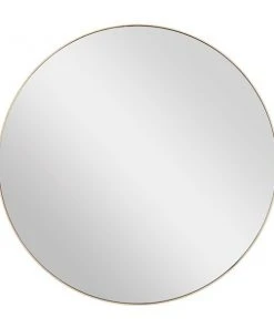 Grayson Lane 24-in x 24-in Round Gold Contemporary Framed Wall Mirror