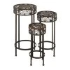 Grayson Lane 28-in Black Outdoor Round Cast Iron Plant Stands - Set of 3