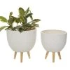 Grayson Lane 14.5-in x 15.7-in White Ceramic Planters - Set of 2