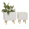 Grayson Lane 11-in x 13-in White Ceramic Planters - Set of 2