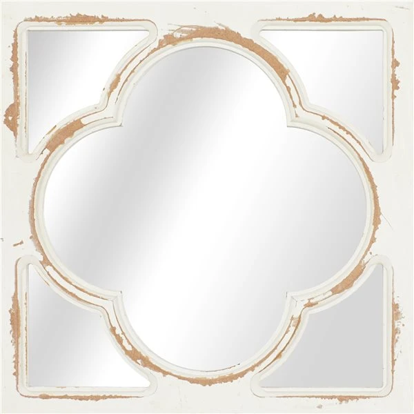 Grayson Lane 12-in x 12-in White Square Framed Wall Mirror - Set of 4 5 Grayson Lane 12-in x 12-in White Square Framed Wall Mirror - Set of 4 - Image 5