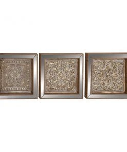 Grayson Lane 16-in x 16-in Brown Metal Glam Floral Wall Decor - Set of 3