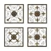 Grayson Lane 16-in x 16-in Brown Metal Rustic Wall Decor - Set of 4
