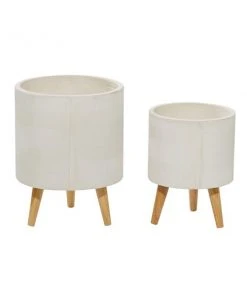 Grayson Lane 12.50-in x 15.95-in White Ceramic Planters - Set of 2 -GRAYSON LANE shop 330940780 AlternateImage5 l