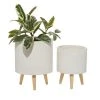 Grayson Lane 12.50-in x 15.95-in White Ceramic Planters - Set of 2