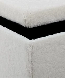 Grayson Lane Modern White Fur and Wood Square Integrated Storage Ottoman -GRAYSON LANE shop 330940784 AlternateImage3 l