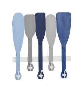 Grayson Lane 26-in x 23-in Blue Coastal Wood Wall Hook Rack