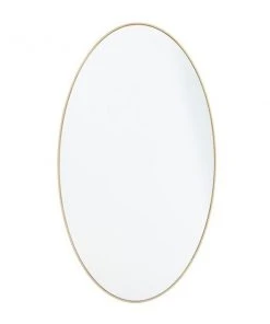 Grayson Lane 32-in x 18-in Oval Gold Contemporary Framed Wall Mirror